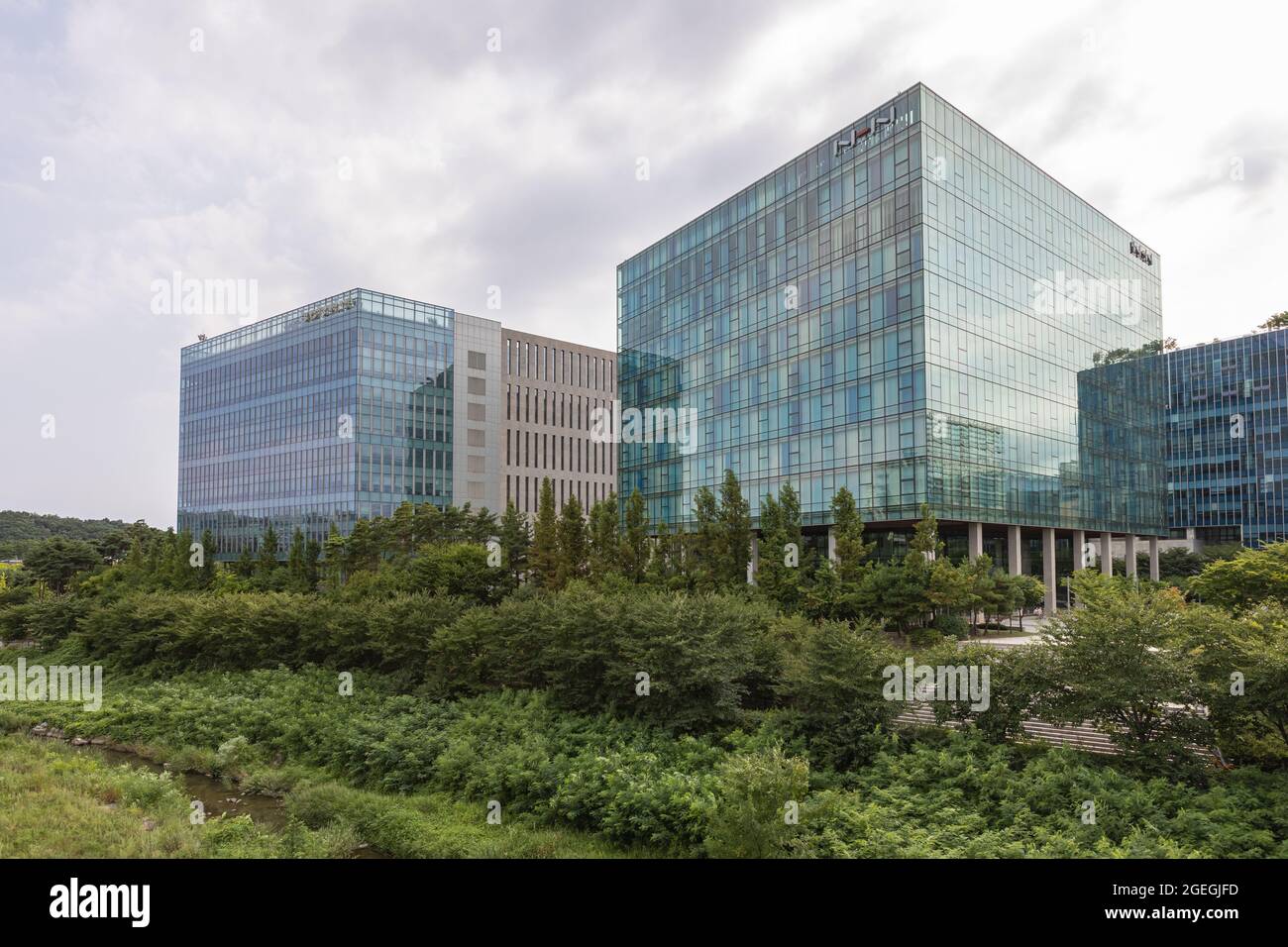 Pangyo Techno  Valley in Seongnam-si, Korea. There is NHN Stock Photo