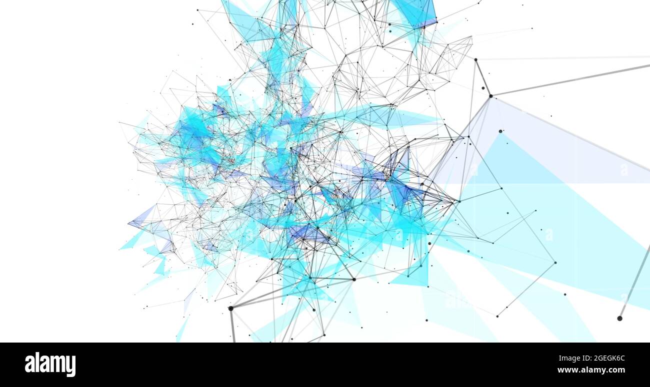 BLue graphs moving over network of connections against world map Stock ...