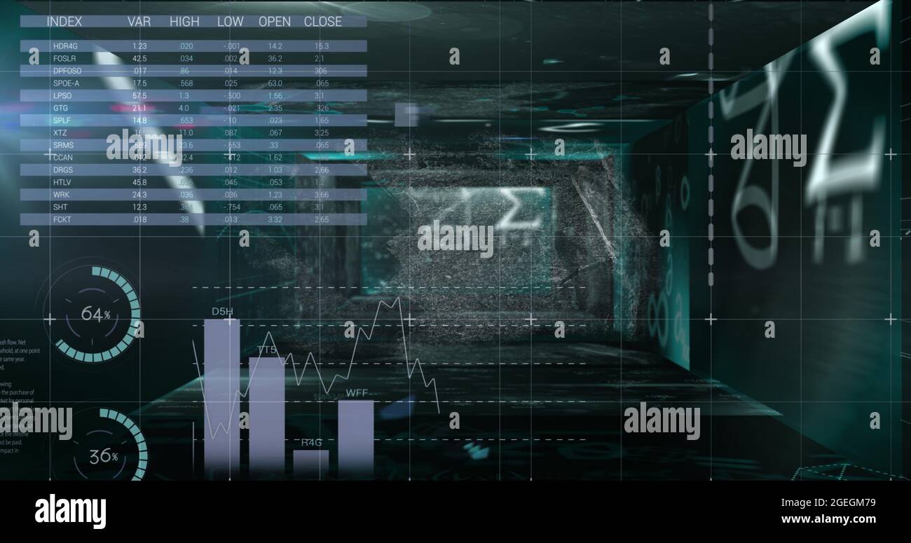 Image of statistics processing and financial data over world map Stock ...