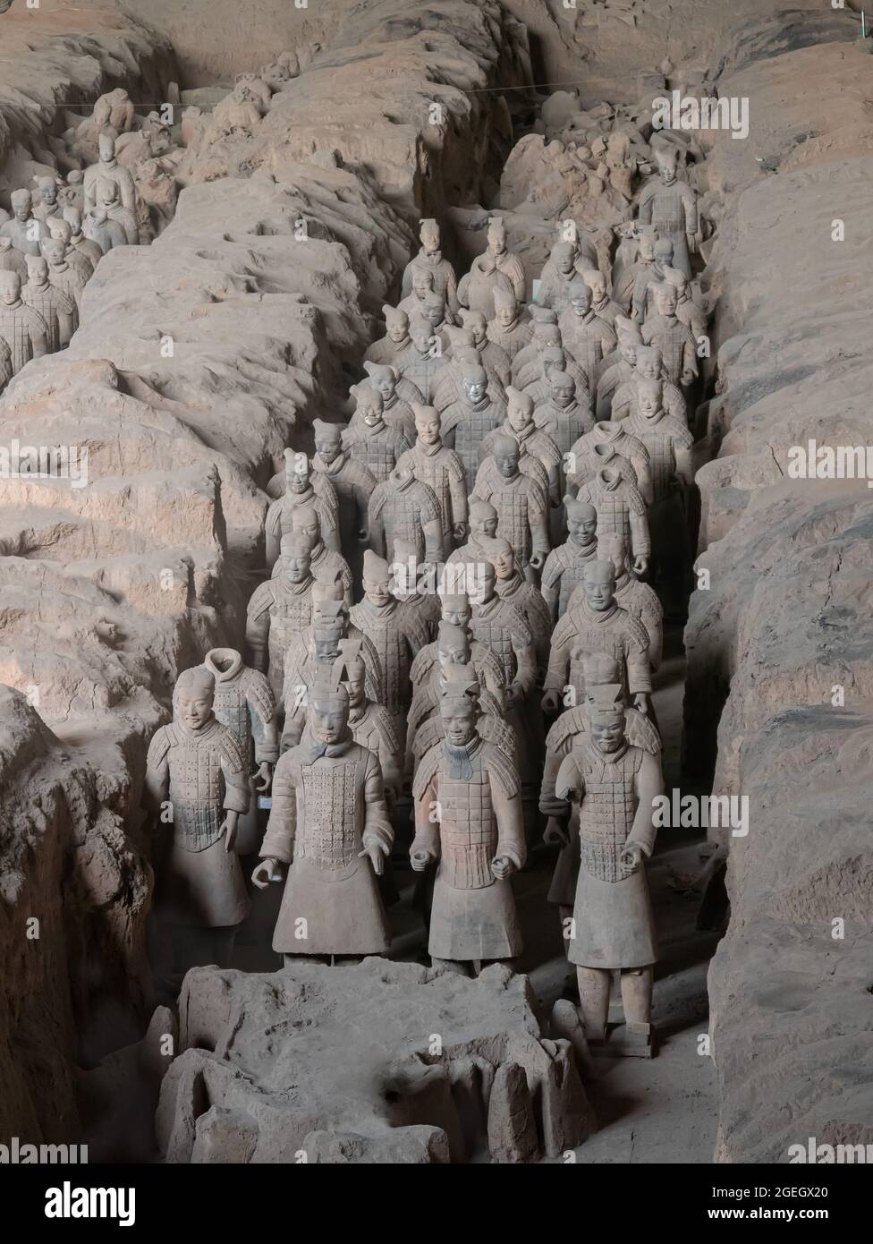 Terracotta soldiers in the tomb of the first emporer of the Qin dynasty of the terracotta warriors at Lintong County, Shaanxi, Xi'an, China, Asia Stock Photo