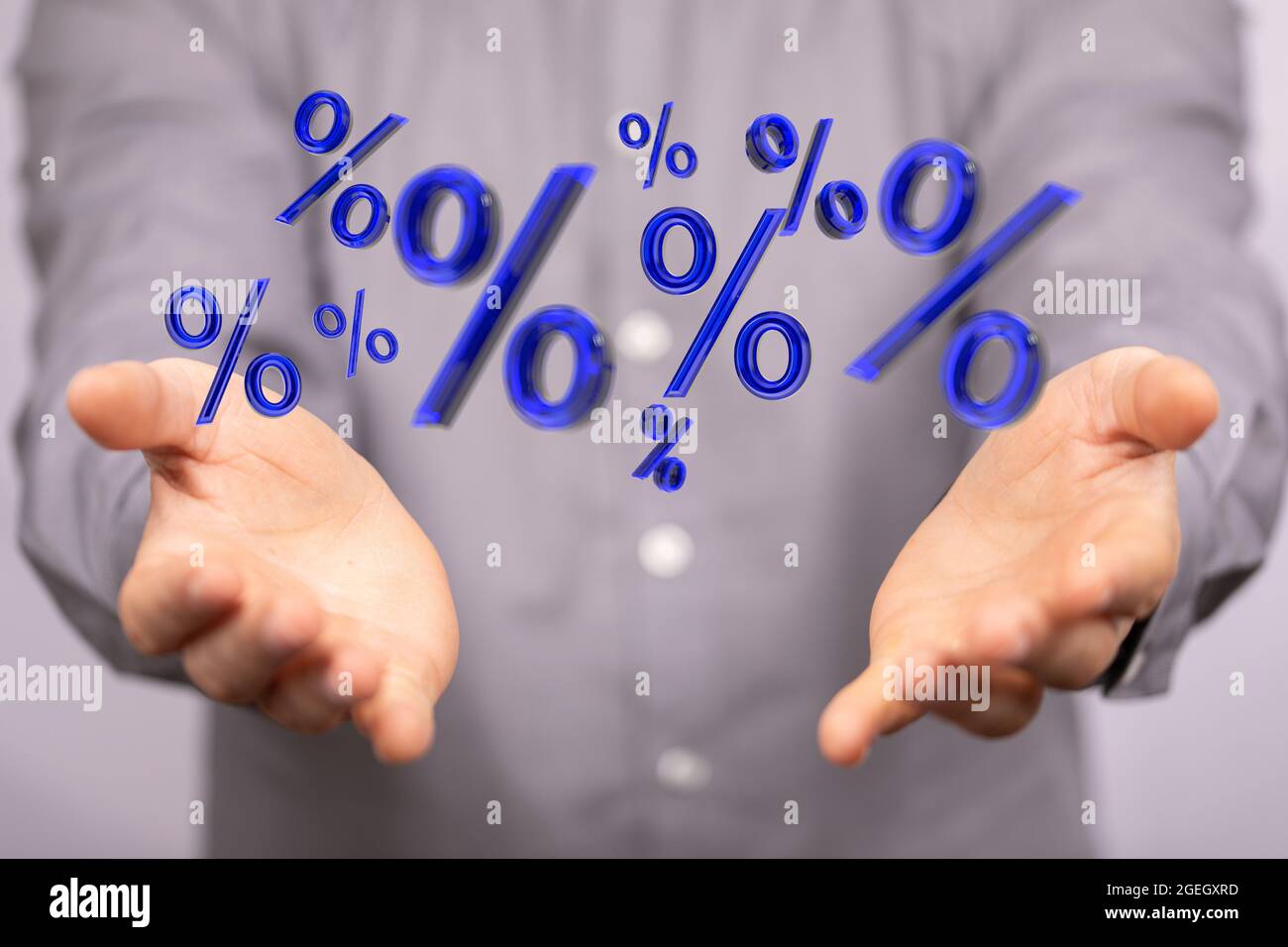 Sales icons floating in the air 3D rendering Stock Photo - Alamy