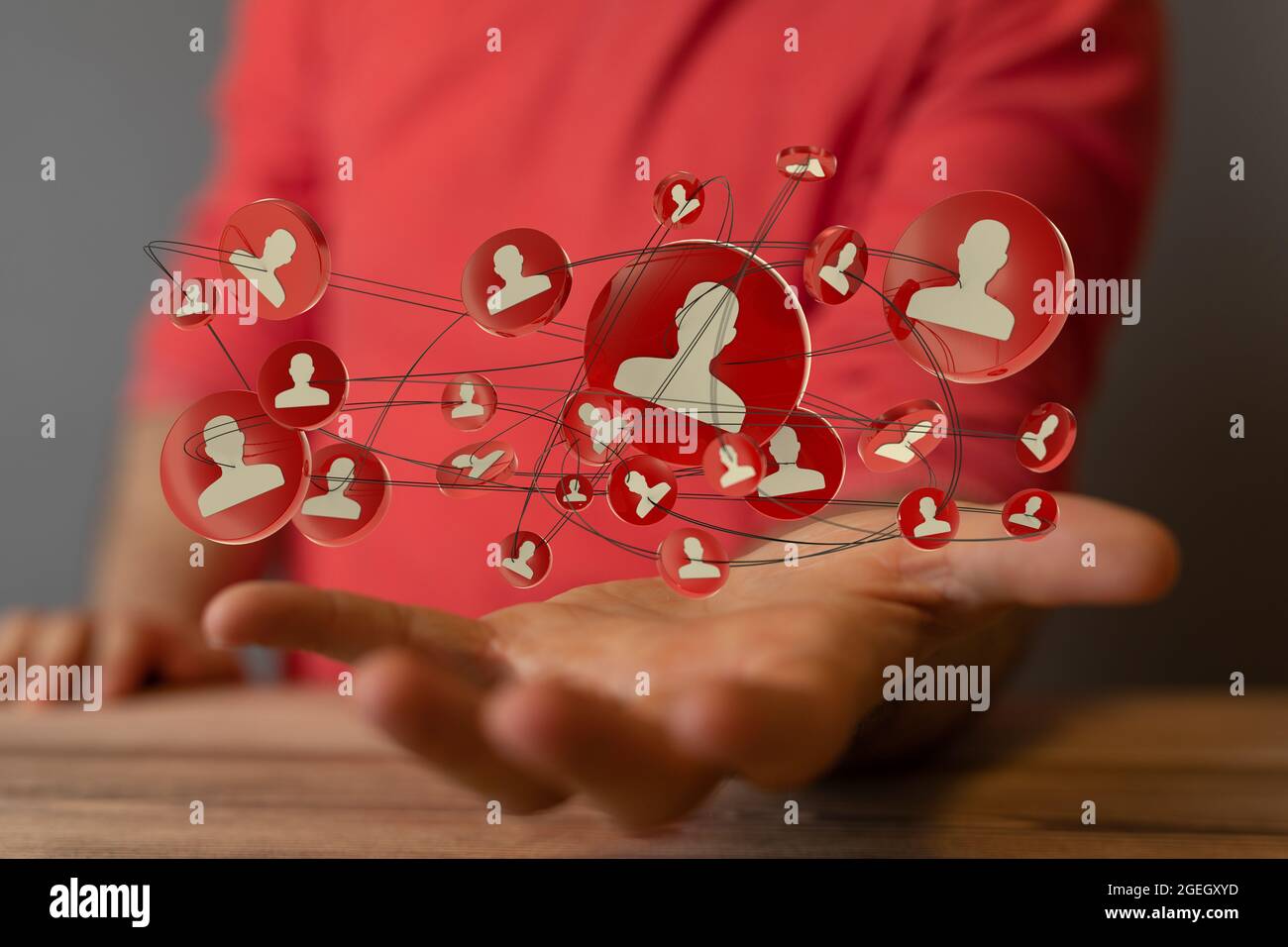 Neural network concept. Connected cells with links. " Stock Photo