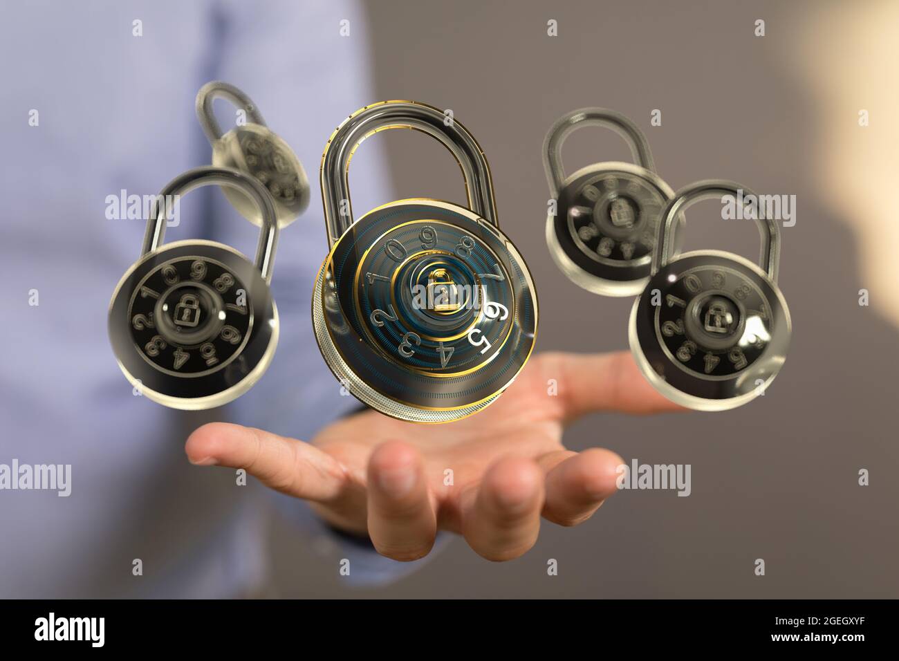 Personal data security Illustrates cyber data or information Stock Photo