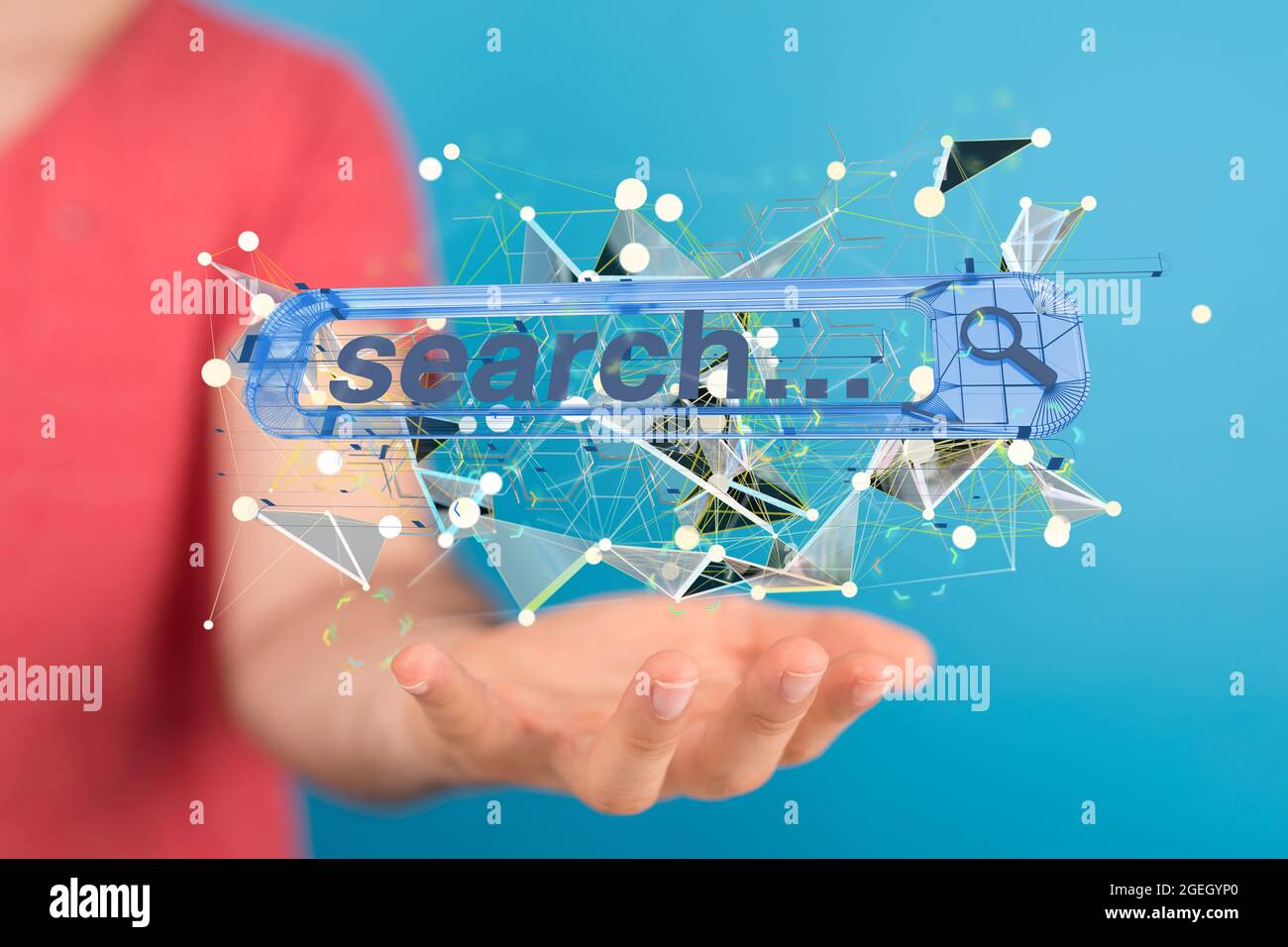 Interface web application in hand Stock Photo