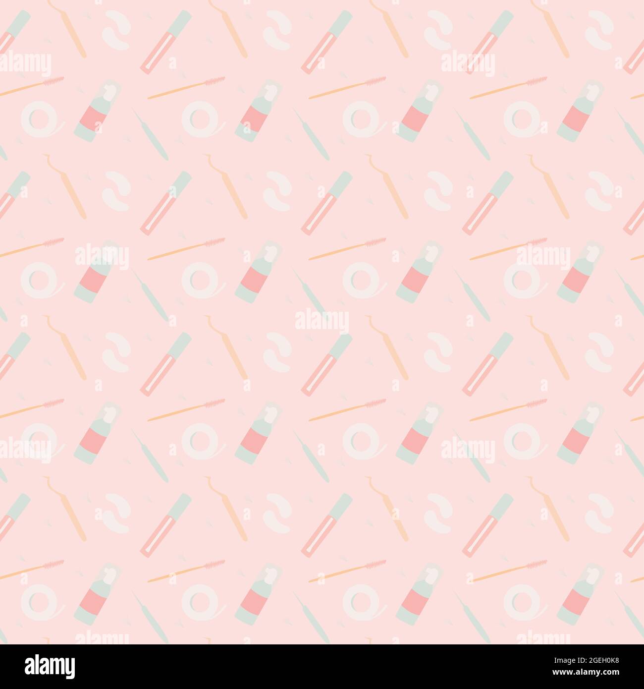 Seamless pattern tools for eyelash extensions. Vector illustration. Stock Photo