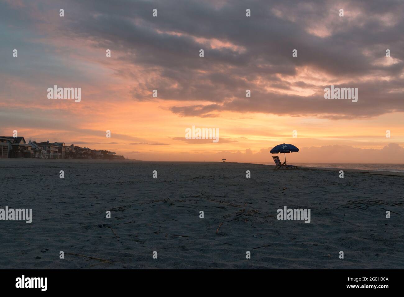The wide sandy beach at the Wild Dunes resort on the Isle of Palms
