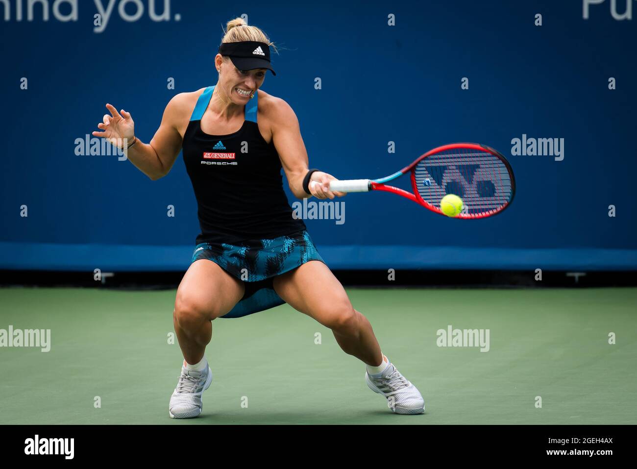 Cincinnati, USA. 19th Aug, 2021. Angelique Kerber of Germany in action  during the third round at the 2021 Western & Southern Open WTA 1000 tennis  tournament against Jelena Ostapenko of Latvia on