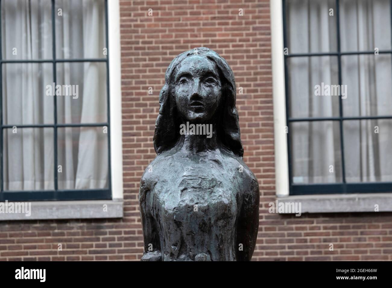 Statue Anne Frank At Amsterdam The Netherlands 16-8-2021 Stock Photo