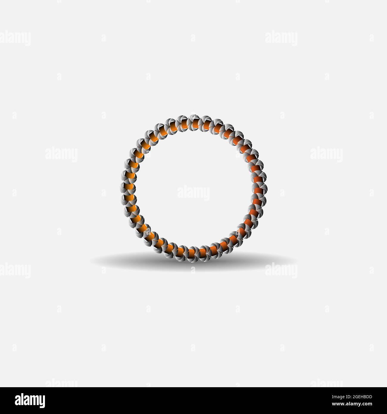 Round yellow and white rope frame Stock Vector
