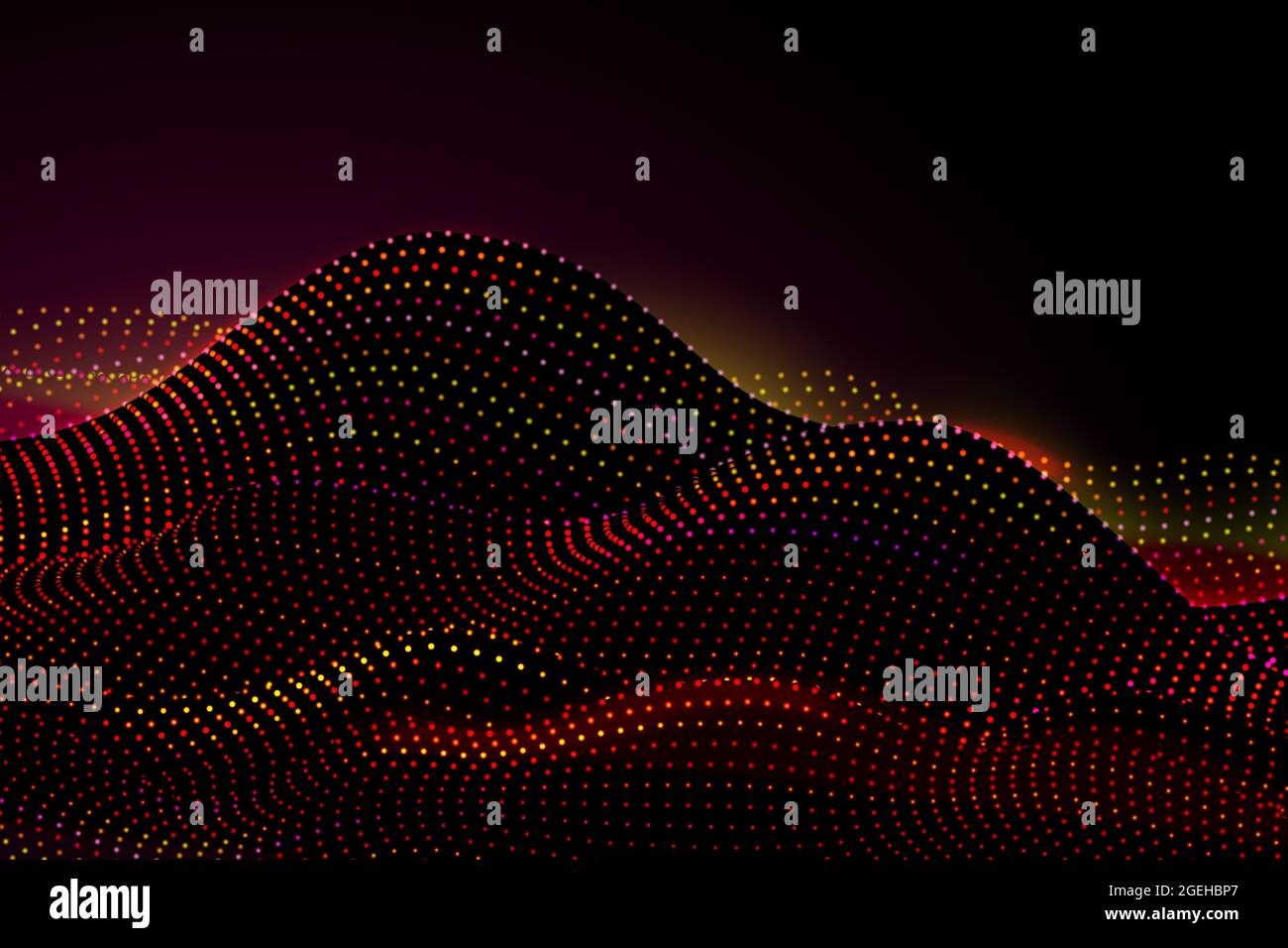 Dots digital landscape. Abstract technology sound wave, data science ...