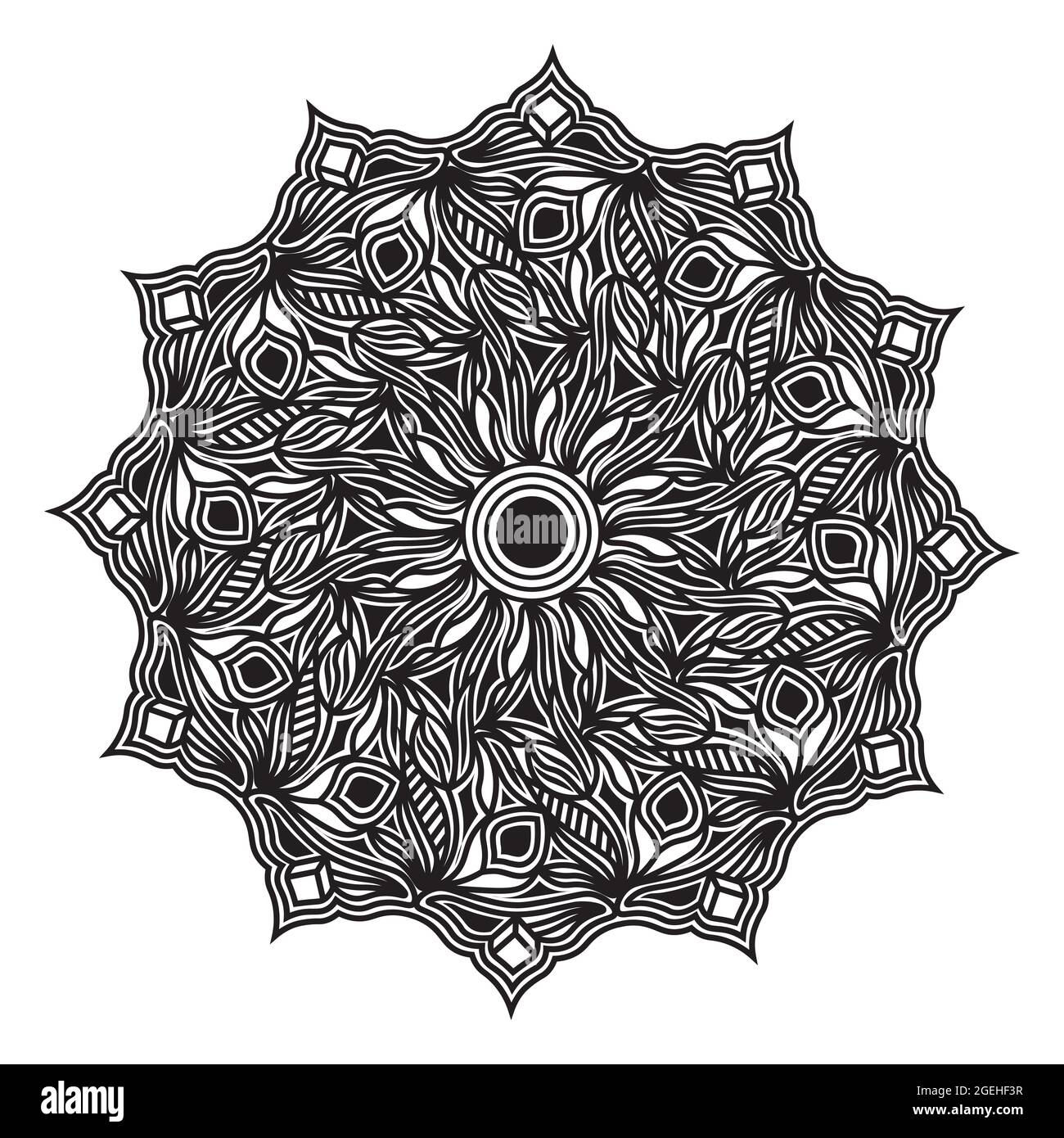 mandala relaxing adult creative mystical decorative floral meditation design of graphic element background Stock Vector