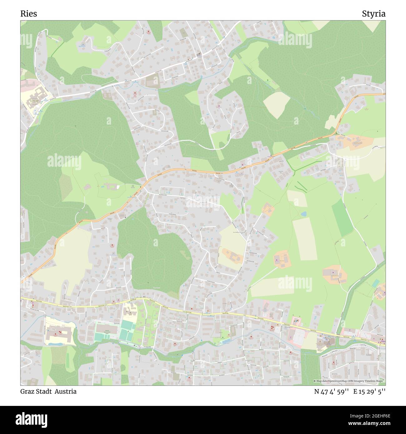 Ries, Graz Stadt, Austria, Styria, N 47 4' 59'', E 15 29' 5'', map ...