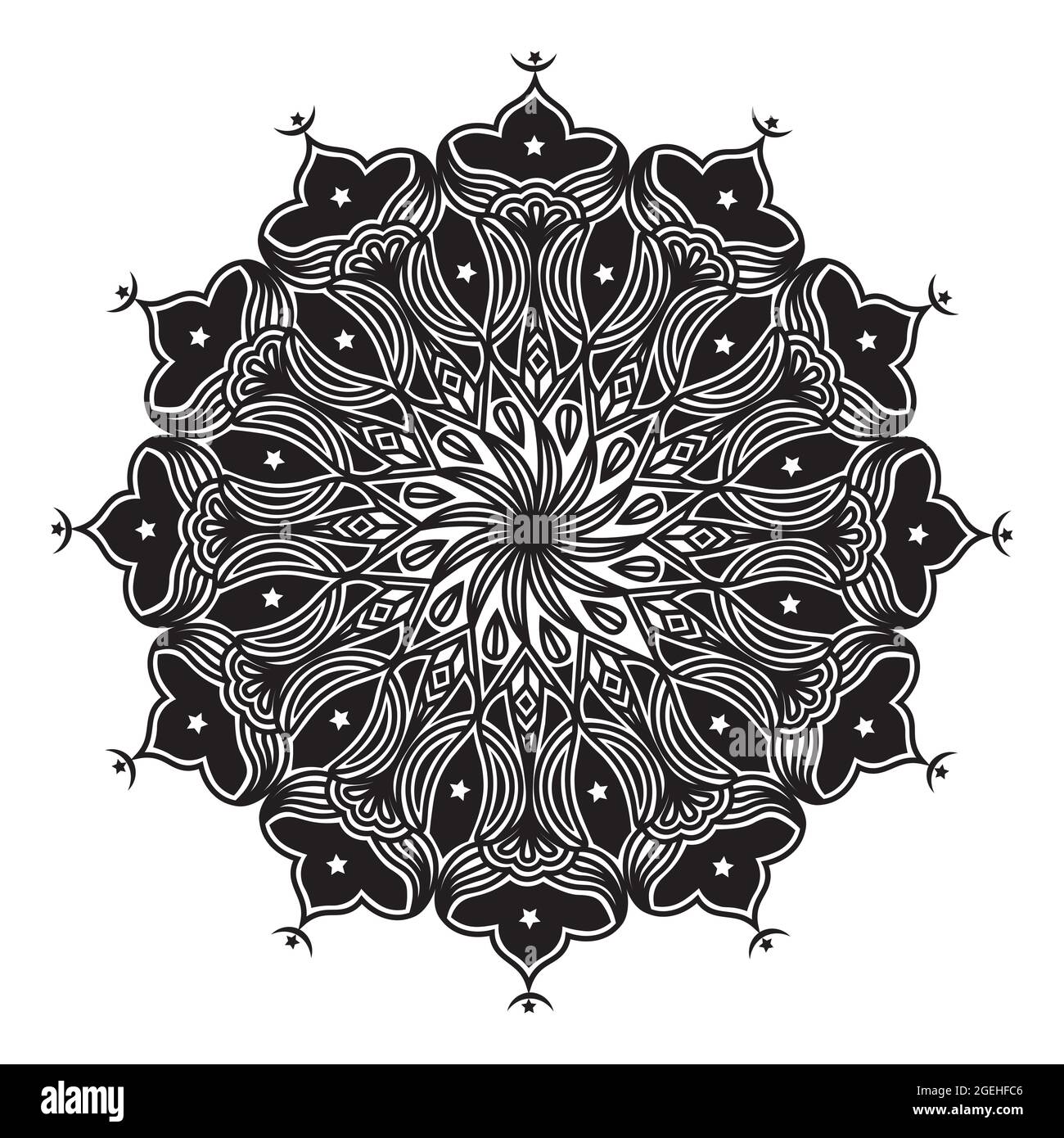 mandala relaxing adult creative mystical decorative floral meditation design of graphic element background Stock Vector