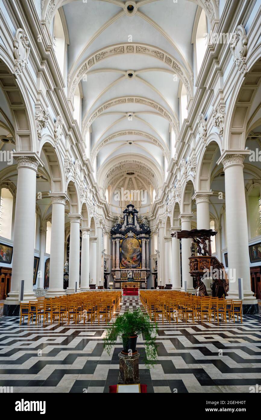 Interior of St. Walburga Church in Brugge, Belgium Stock Photo