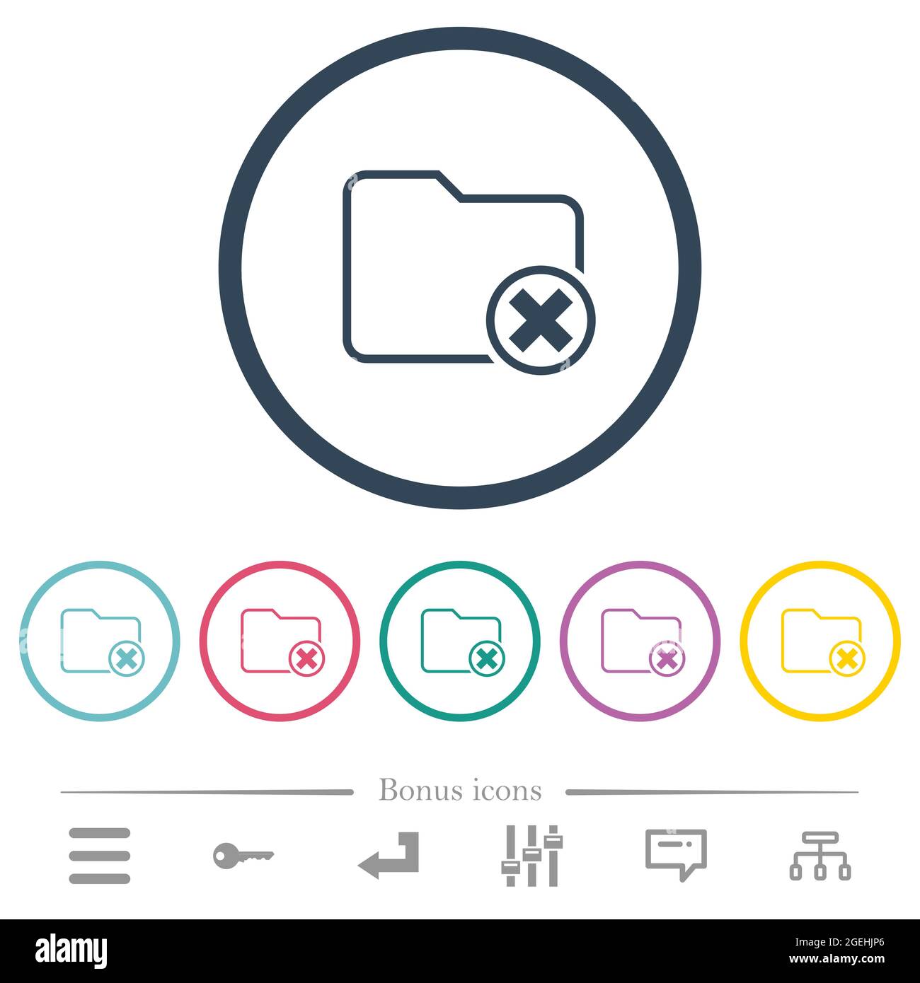 Cancel directory flat color icons in round outlines. 6 bonus icons ...
