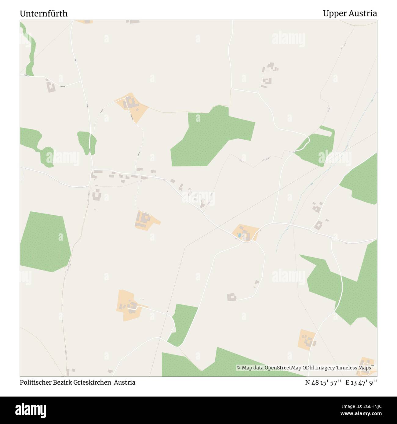 Austria Zip Code Map Unternfürth, Politischer Bezirk Grieskirchen, Austria, Upper Austria, N 48  15' 57'', E 13 47' 9'', Map, Timeless Map Published In 2021. Travelers,  Explorers And Adventurers Like Florence Nightingale, David Livingstone,  Ernest Shackleton,