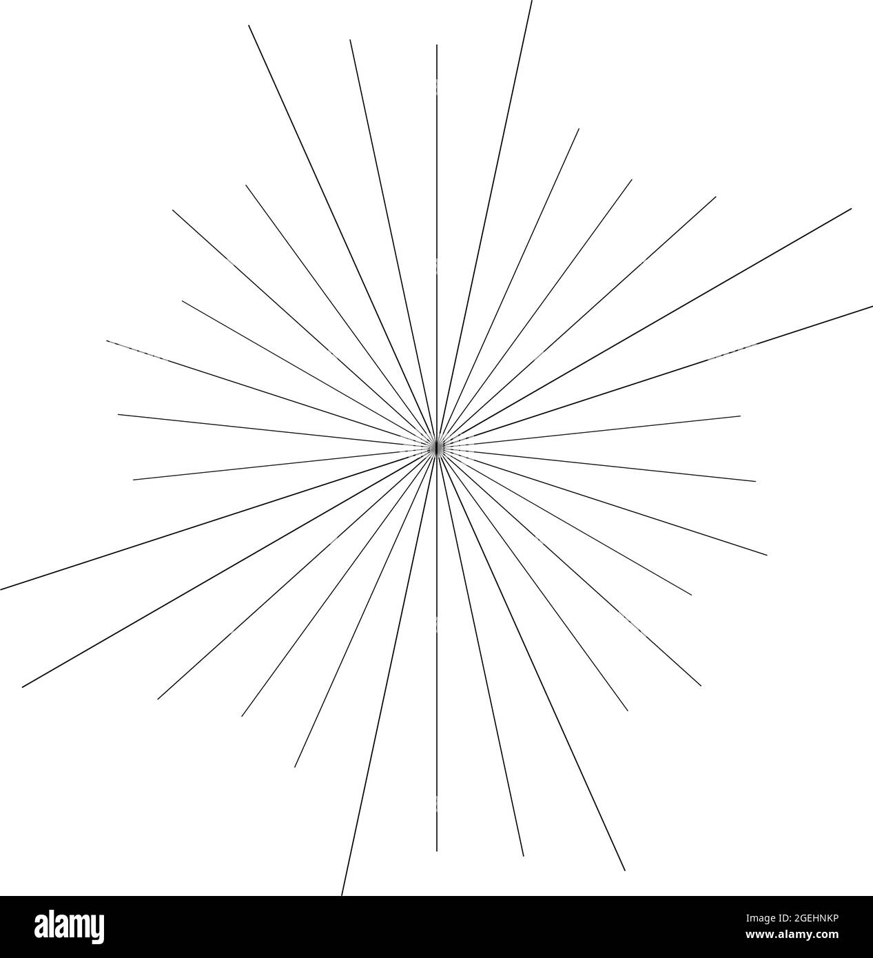 Radial radiating beam ray lines. Starburst, sunburst lineal element ...