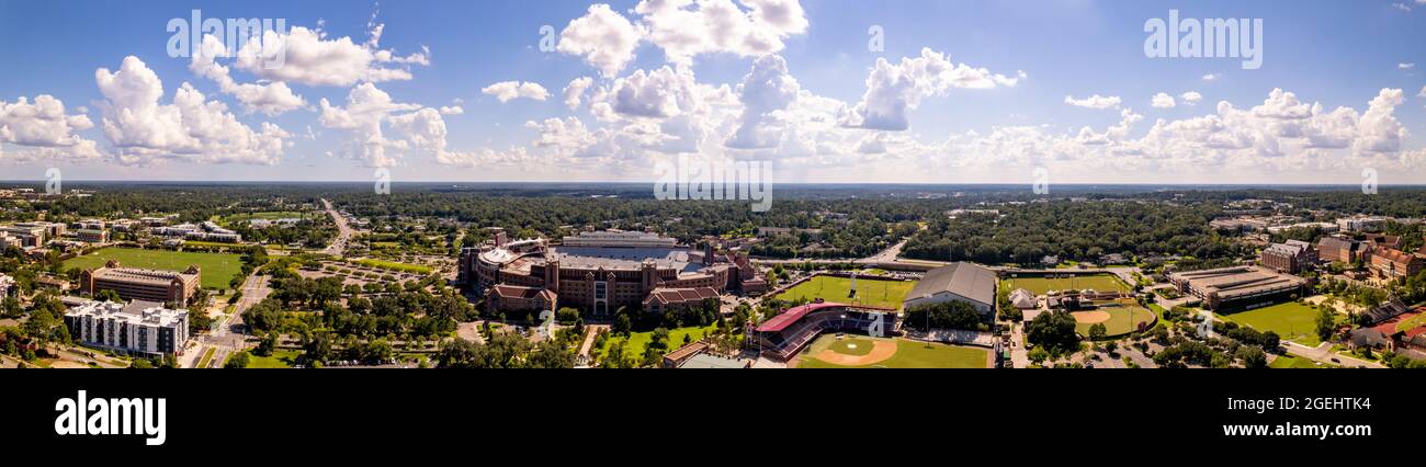 Tallahassee, FL, USA - August 15, 2021: Aerial panorama Bobby Bowden Field at Doak Campbell Stadium Stock Photo