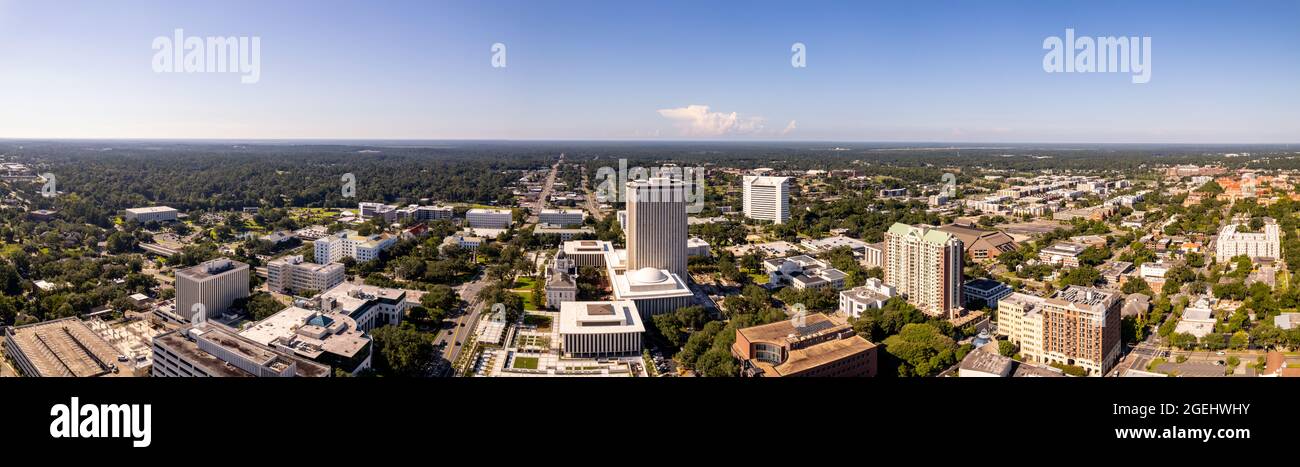 Aerial panorama Tallahassee Florida State Capitol Stock Photo