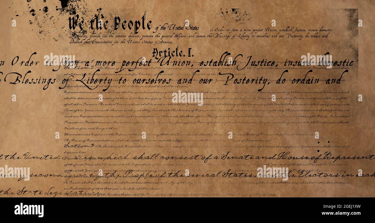Written constitution of the United States 4k Stock Photo Alamy