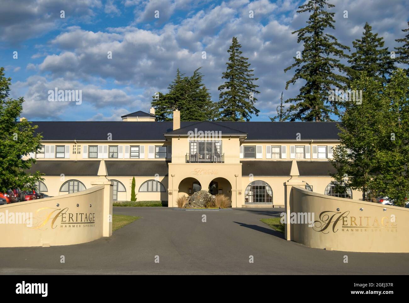 The Heritage Hotel, Hanmer Springs, Canterbury, New Zealand Stock Photo