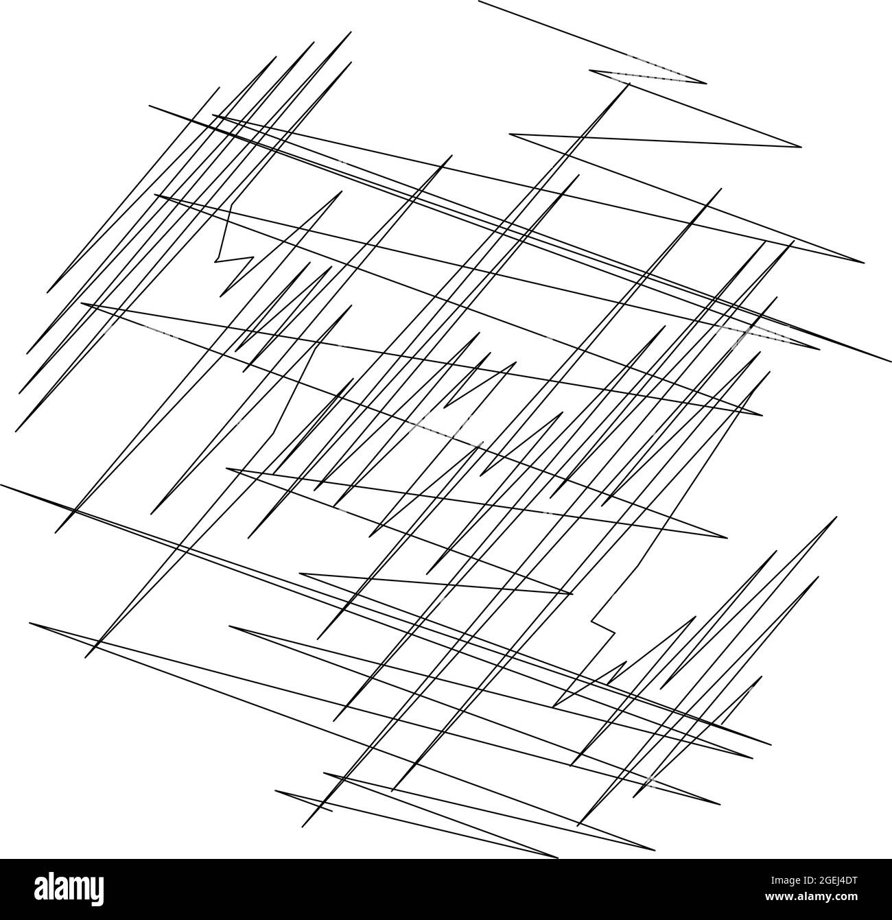Geometric crisscross, zigzag, edgy lines element. Wavy, waving random ...