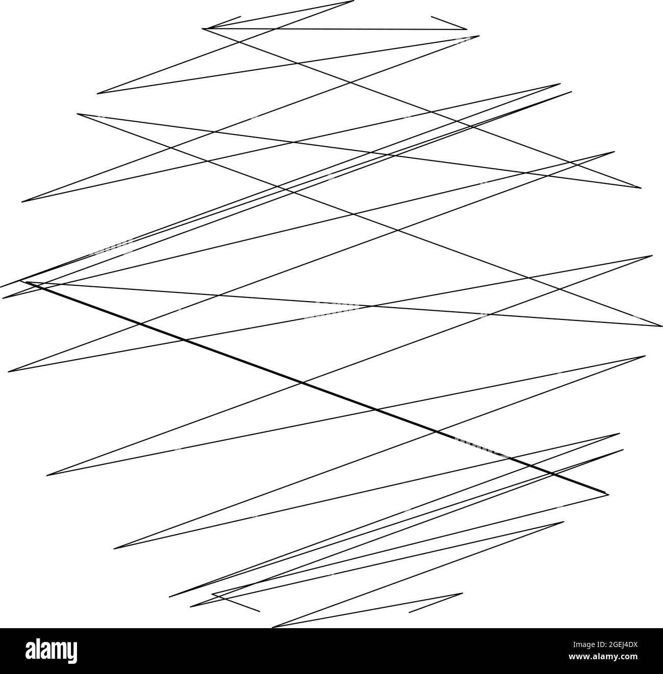 Geometric crisscross, zigzag, edgy lines element. Wavy, waving random ...