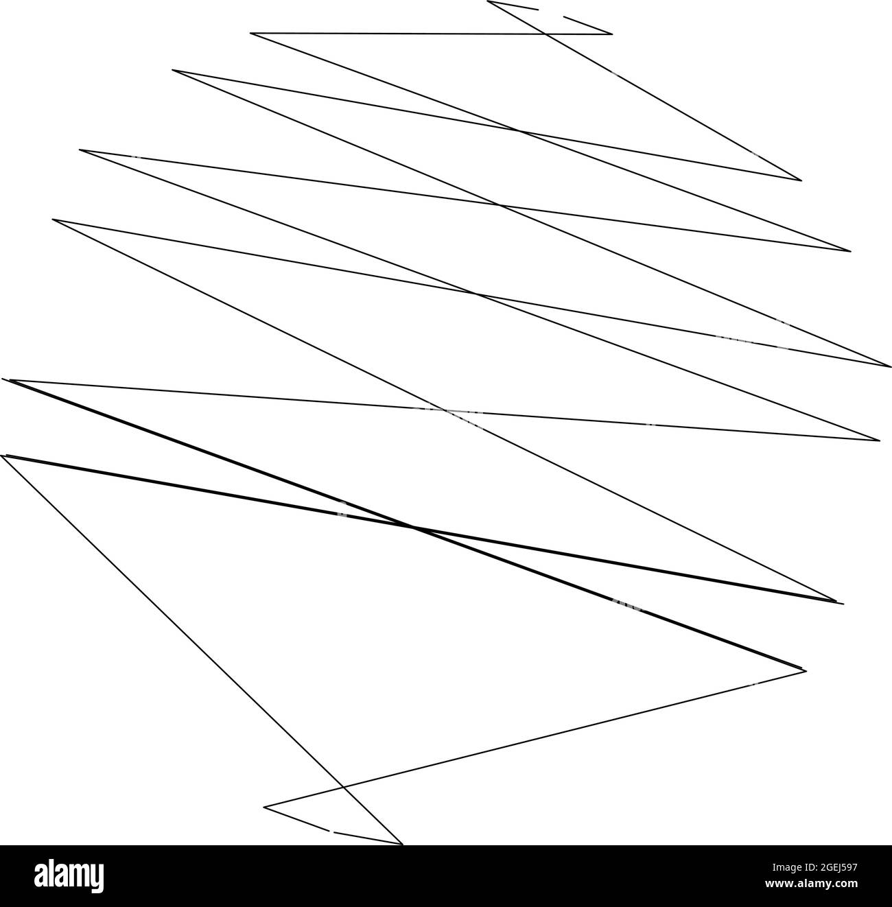 Geometric crisscross, zigzag, edgy lines element. Wavy, waving random ...