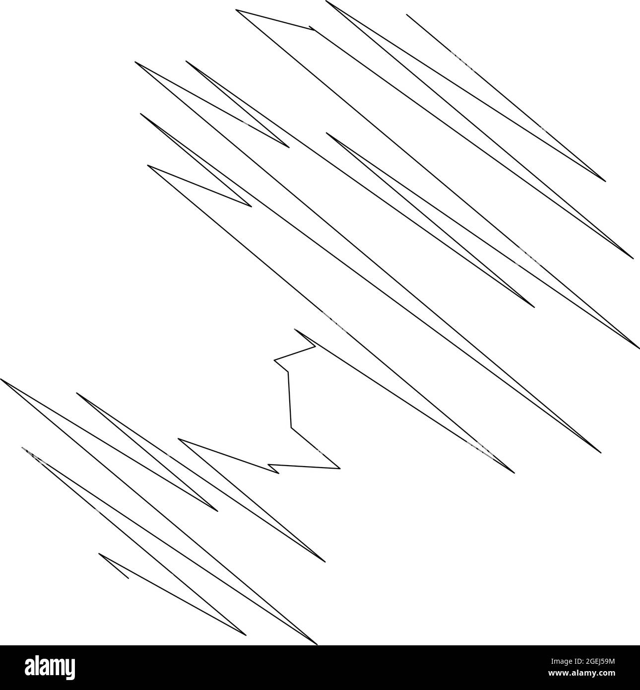 Geometric crisscross, zigzag, edgy lines element. Wavy, waving random ...
