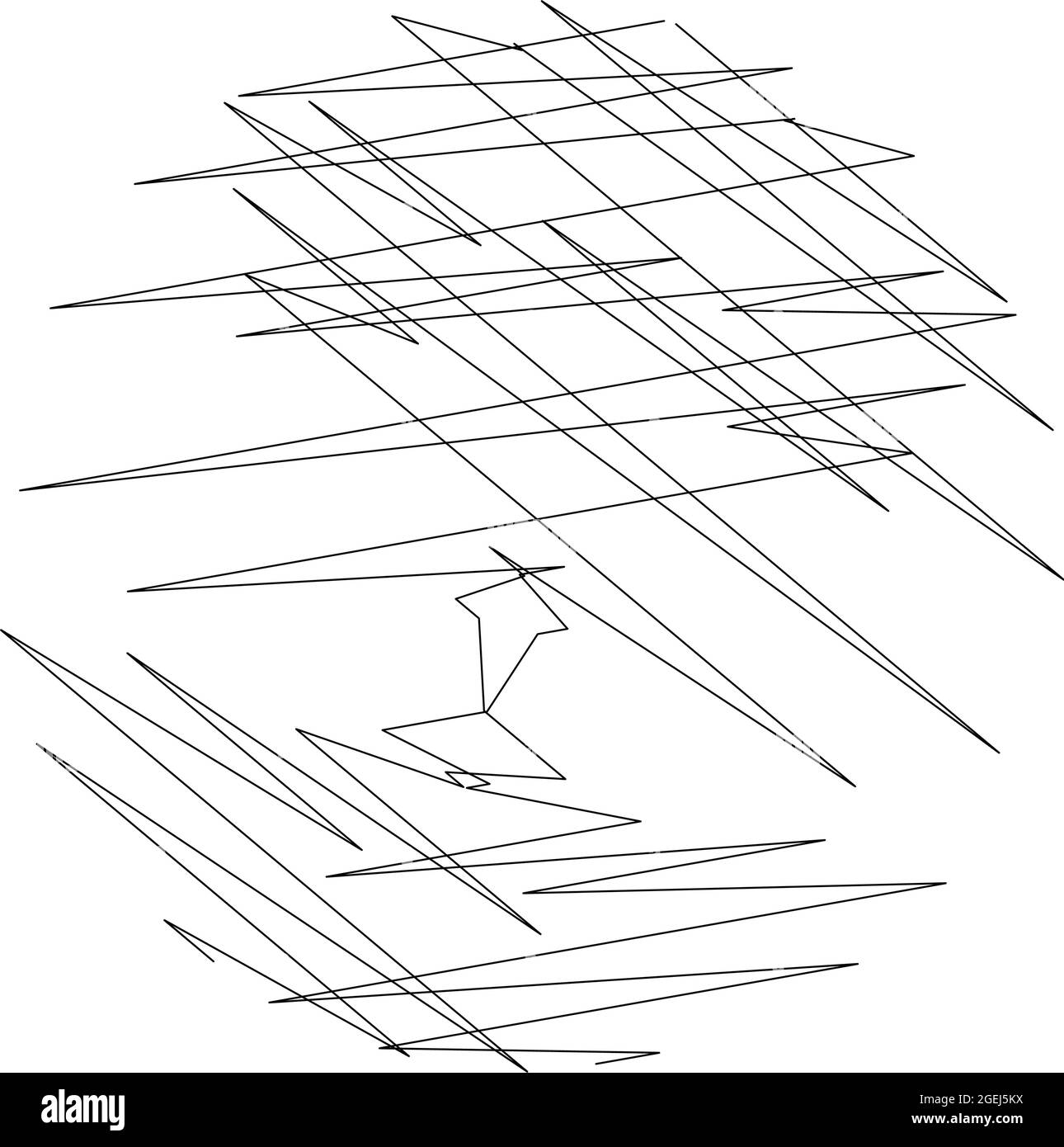 Geometric crisscross, zigzag, edgy lines element. Wavy, waving random ...