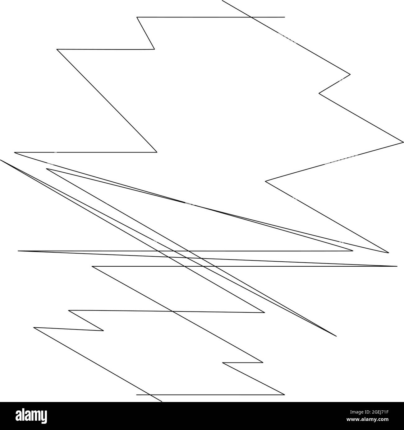 Geometric crisscross, zigzag, edgy lines element. Wavy, waving random ...