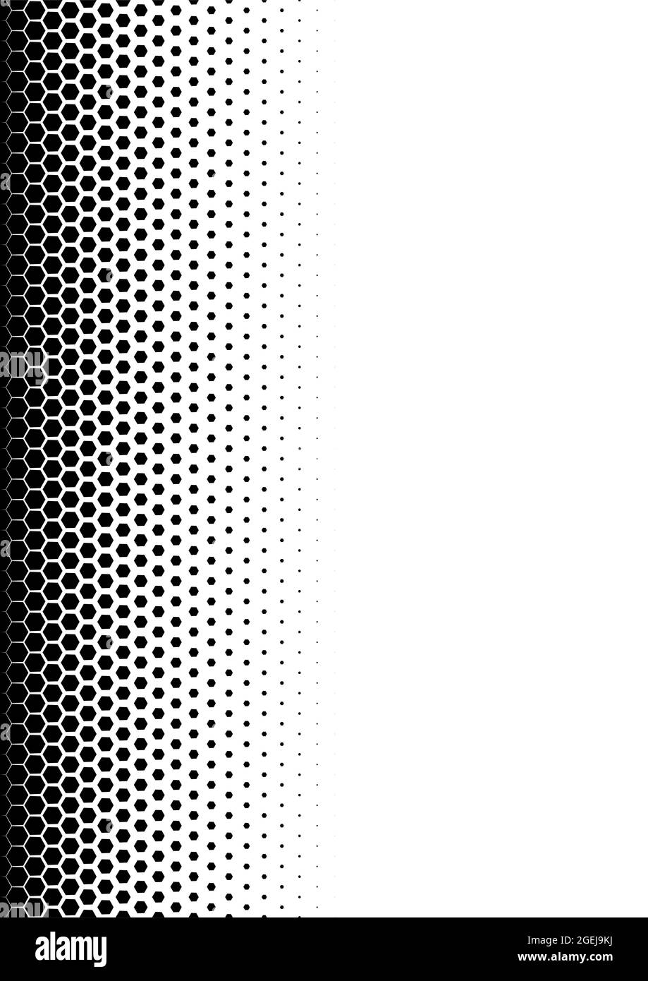 Seamless Halftone Vector Background Filled With Black Hexagones Middle Fade Out Figures In