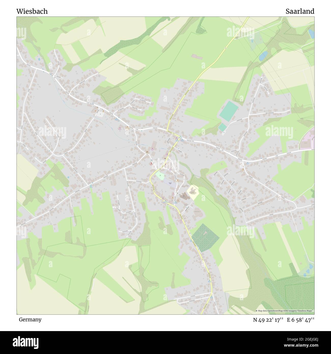 Wiesbach, Germany, Saarland, N 49 22' 17'', E 6 58' 47'', map, Timeless ...