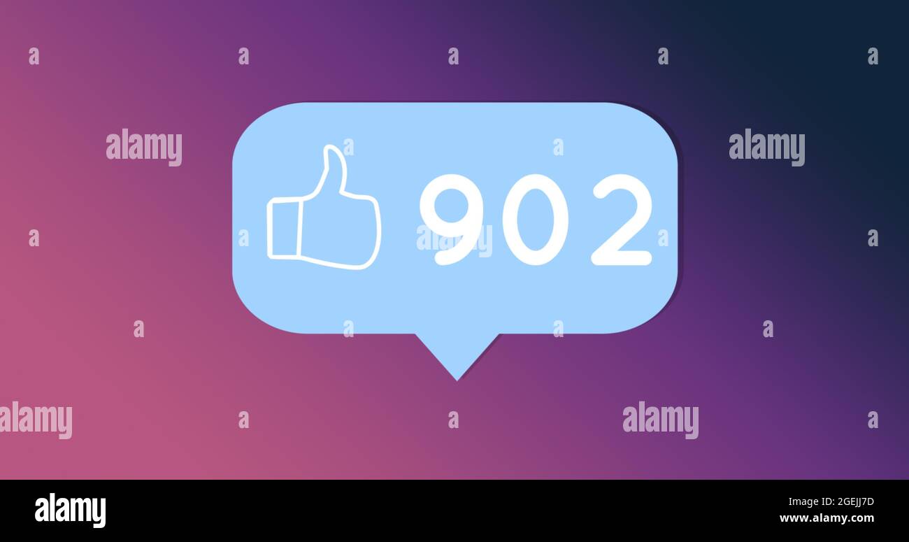 Numbers of likes in a blue box 4k Stock Photo Alamy