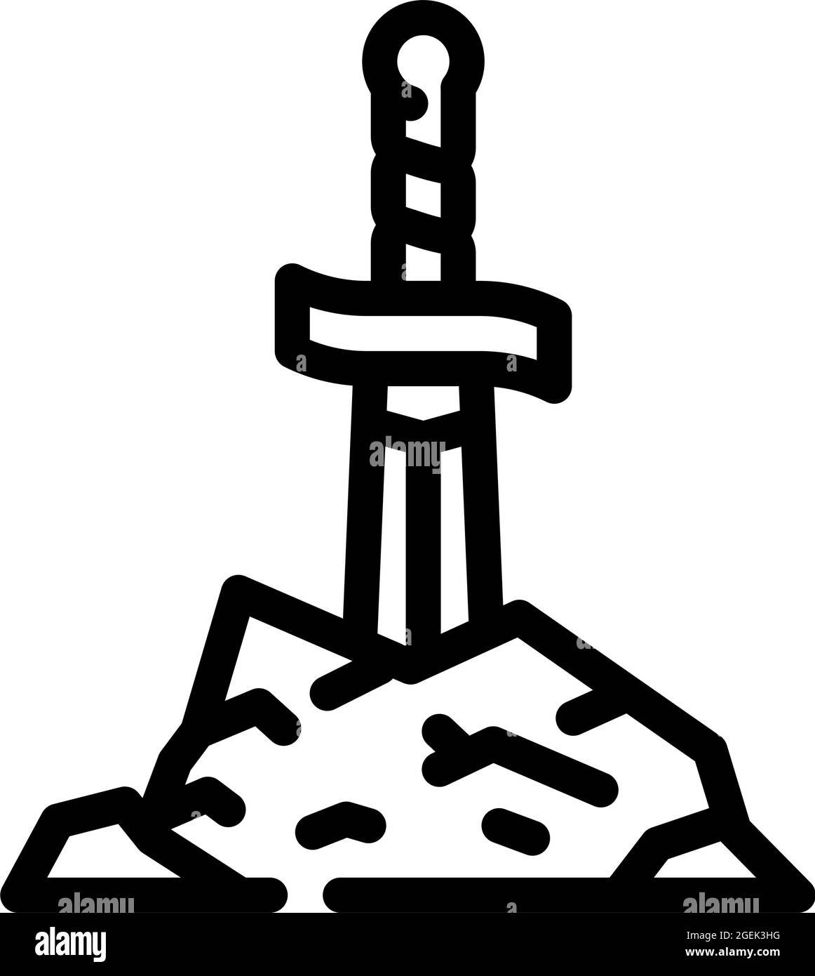 sword fairy tale line icon vector illustration Stock Vector Image & Art ...
