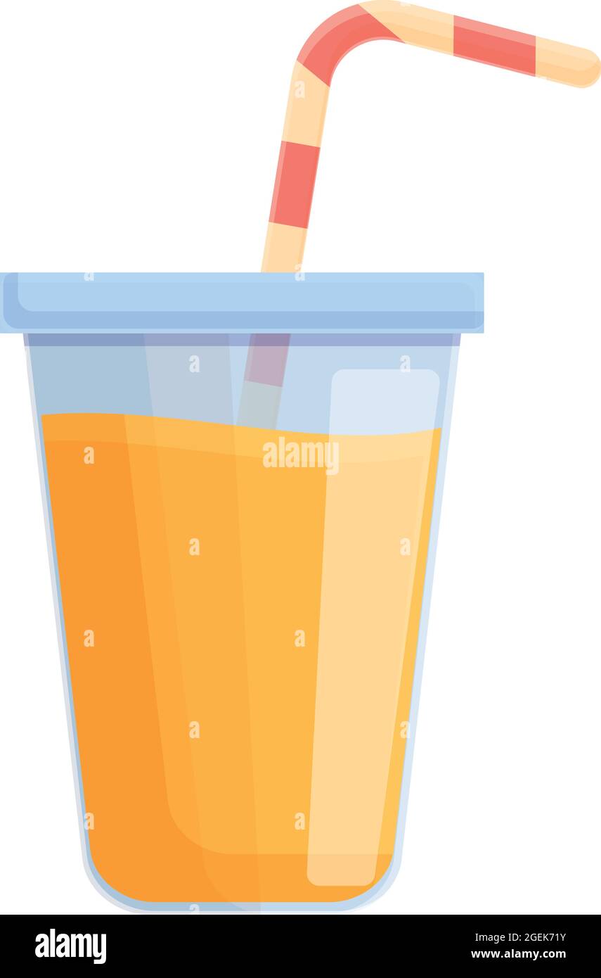 Orange juice cup icon cartoon vector. Drink glass. Straw fruit Stock Vector  Image & Art - Alamy