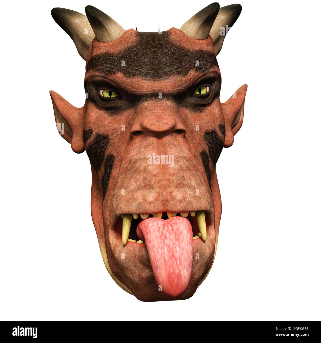 3D-illustration of a cute and funny cartoon devil face. isolated rendering  object Stock Photo - Alamy