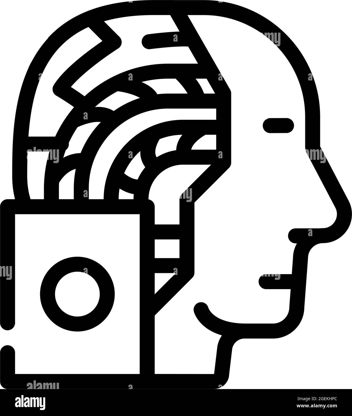 artificial intelligence robot line icon vector illustration Stock ...