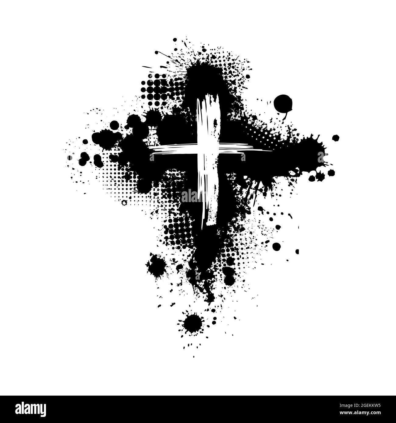 Black blotted cross. Vector illustration Stock Vector Image & Art Alamy