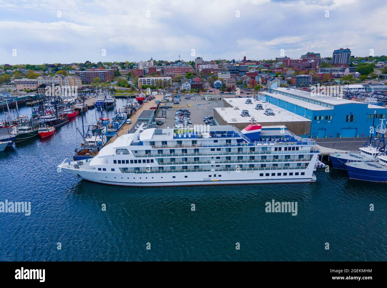 American Constitution cruise ship docked at New Bedford port in city of