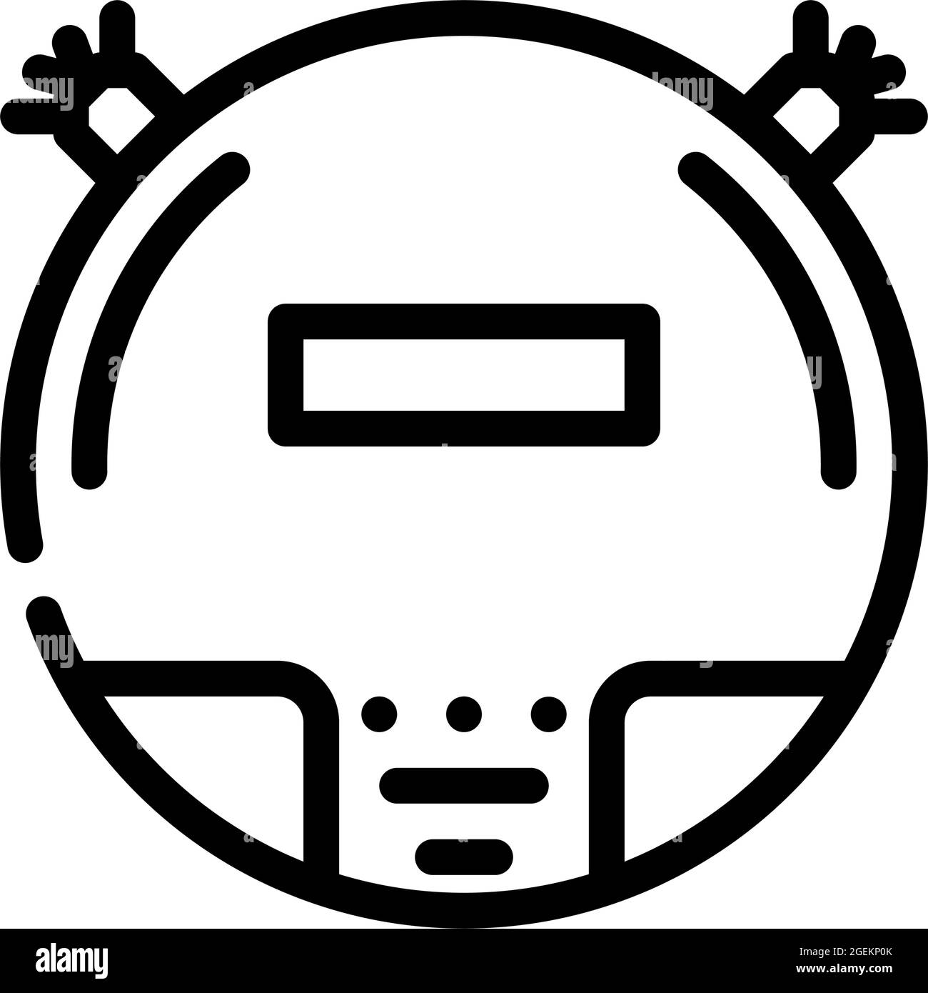 vacuum cleaner robot line icon vector illustration Stock Vector Image