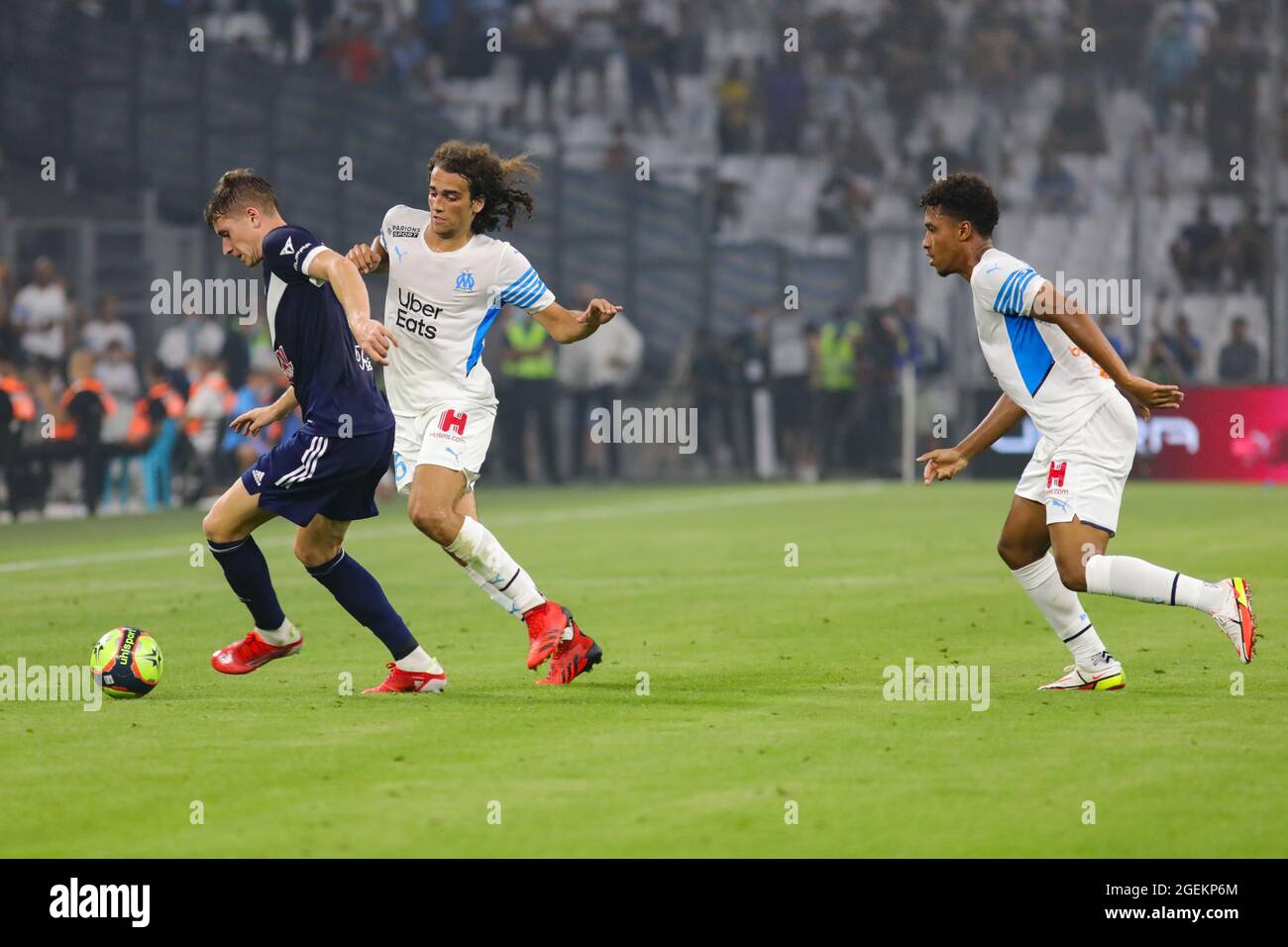 Matteo Guendouzi #6 of Olympique de Marseille in action during the 