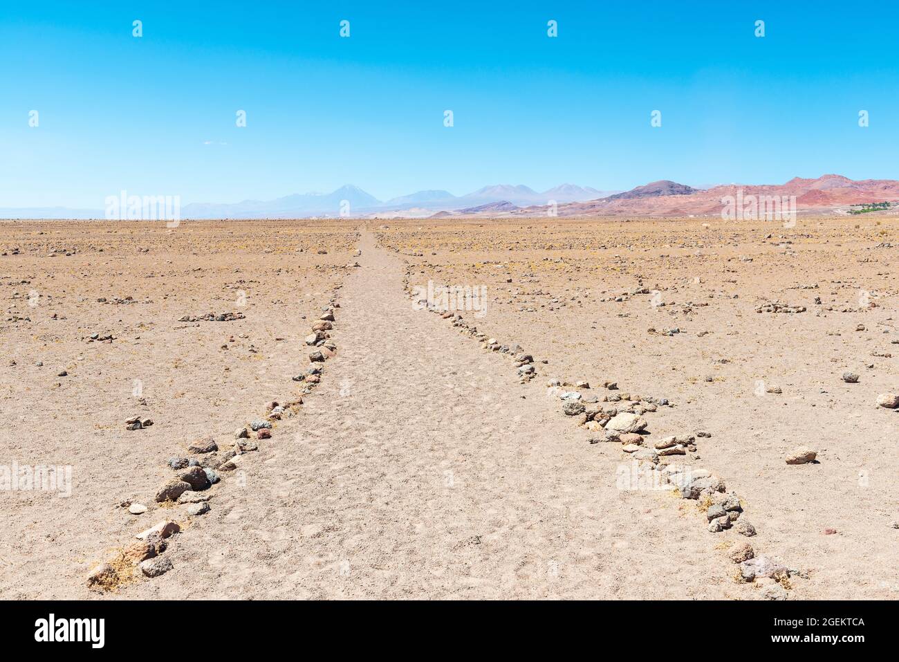 Inca Trail (Qhapaq Ñan in Quechua) path in the Atacama desert, Chile. Stock Photo