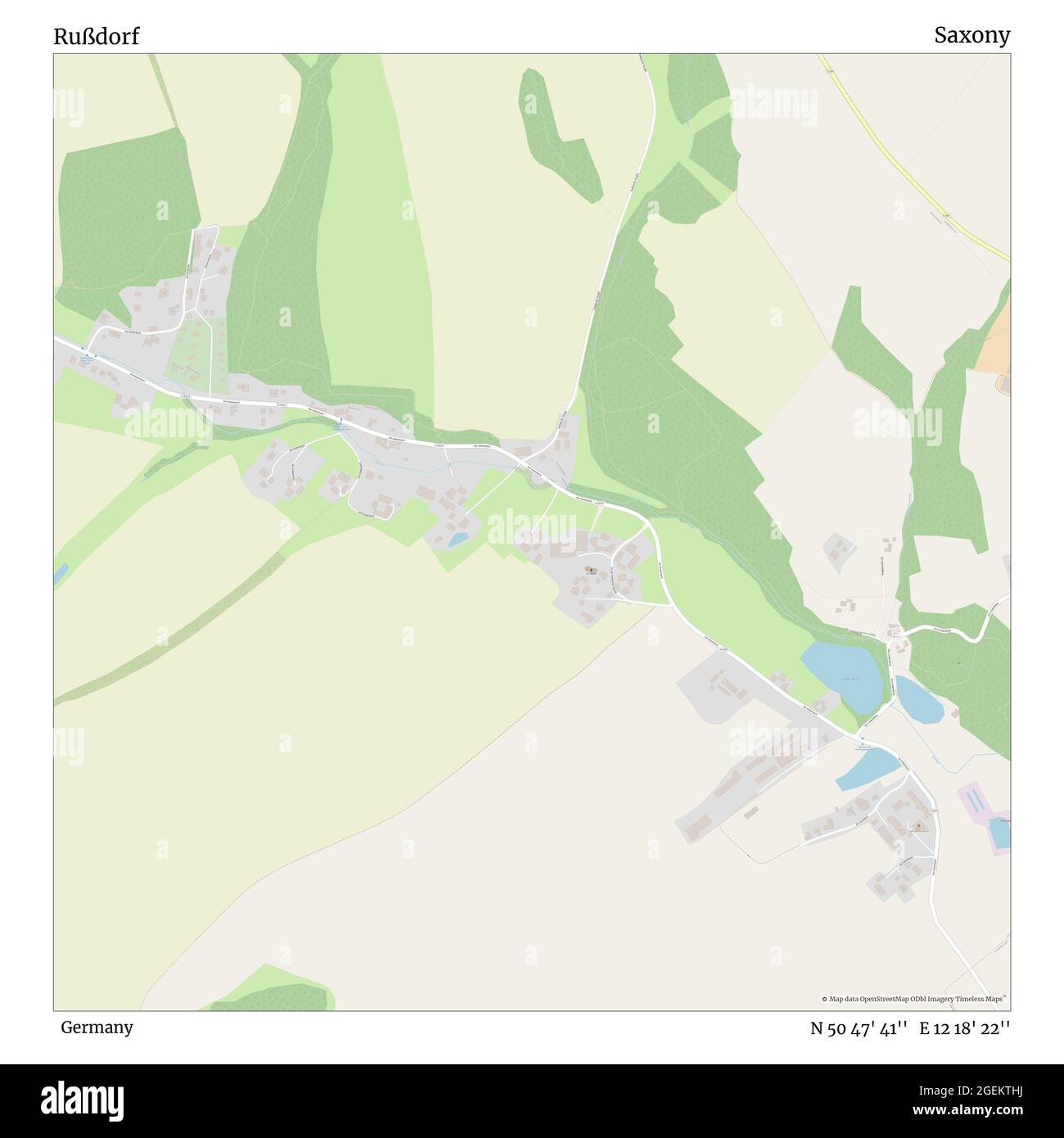 Rußdorf, Germany, Saxony, N 50 47' 41'', E 12 18' 22'', map, Timeless Map published in 2021. Travelers, explorers and adventurers like Florence Nightingale, David Livingstone, Ernest Shackleton, Lewis and Clark and Sherlock Holmes relied on maps to plan travels to the world's most remote corners, Timeless Maps is mapping most locations on the globe, showing the achievement of great dreams Stock Photo