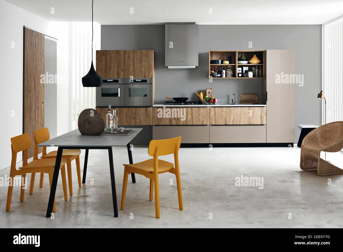 Modern luxury kitchen interior design in minimal style Stock Photo - Alamy