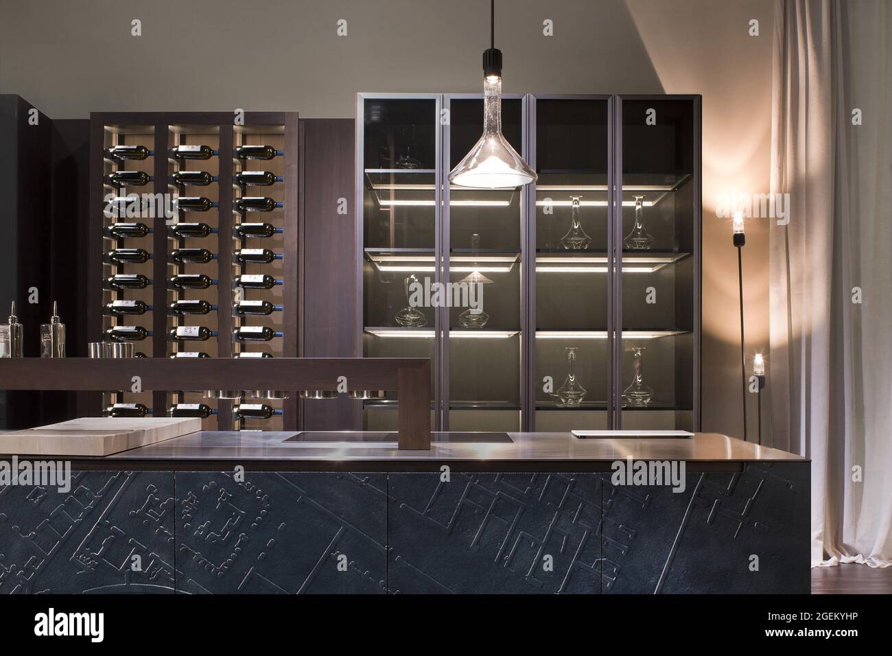 Modern luxury kitchen interior design in minimal style Stock Photo - Alamy