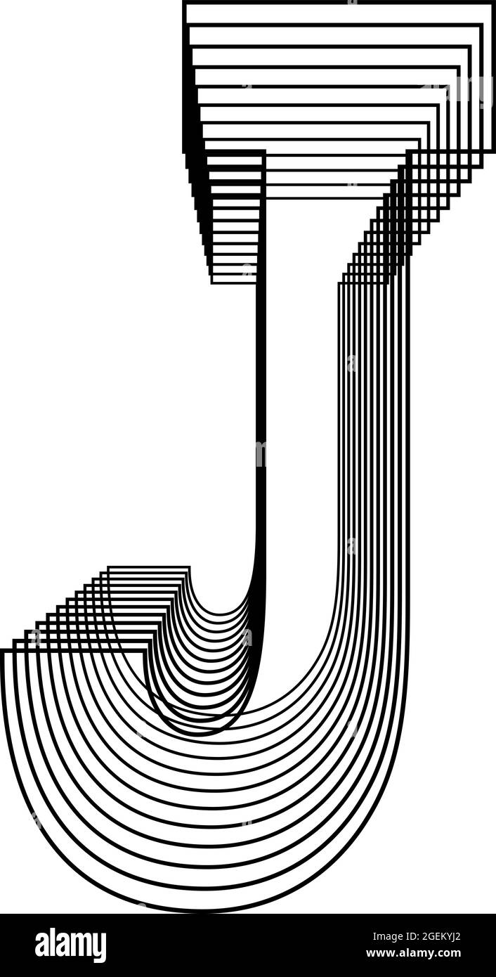 Letter J Line Logo Icon Design Vector Illustration Stock Vector Image