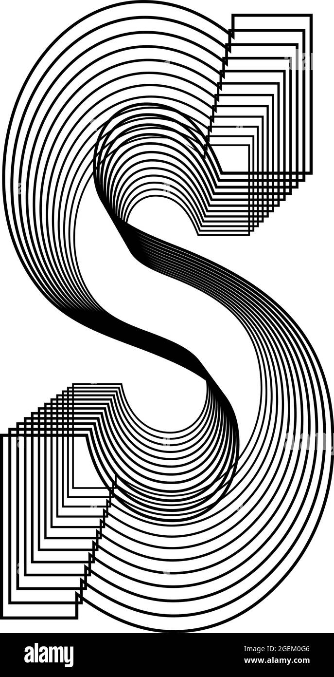 Letter S  Line Logo Icon Design - Vector Illustration Stock Vector