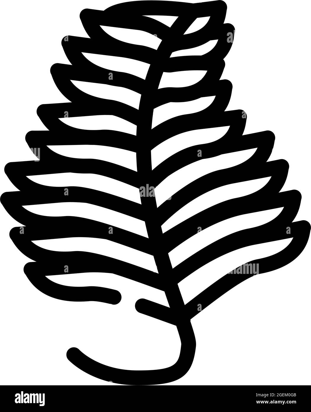 undaria plumose seaweed line icon vector illustration Stock Vector