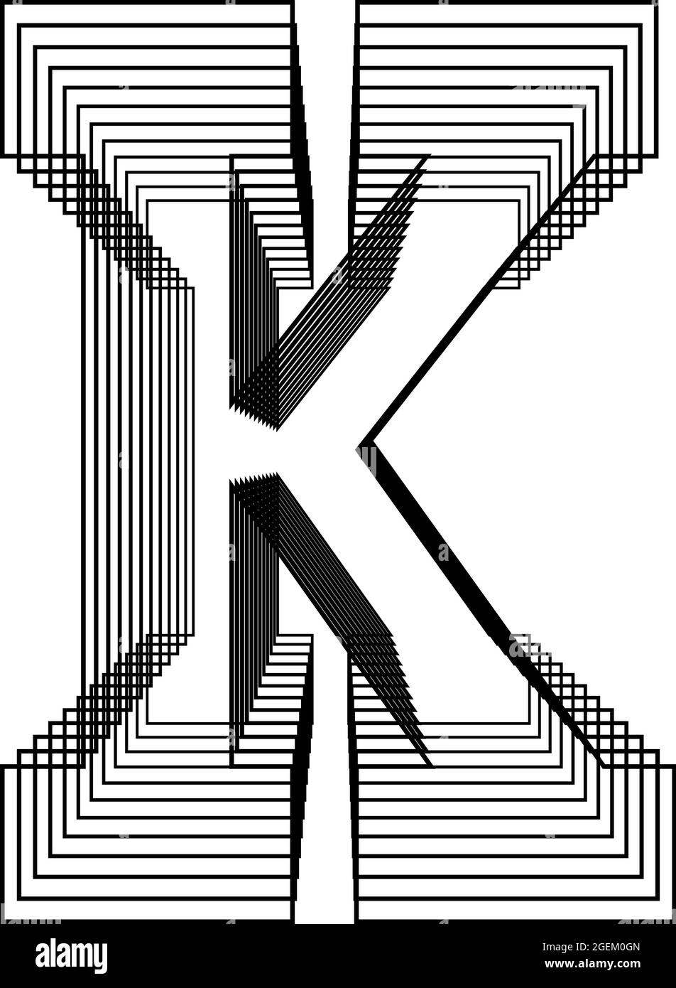 Letter K Line Logo Icon Design Vector Illustration Stock Vector Image